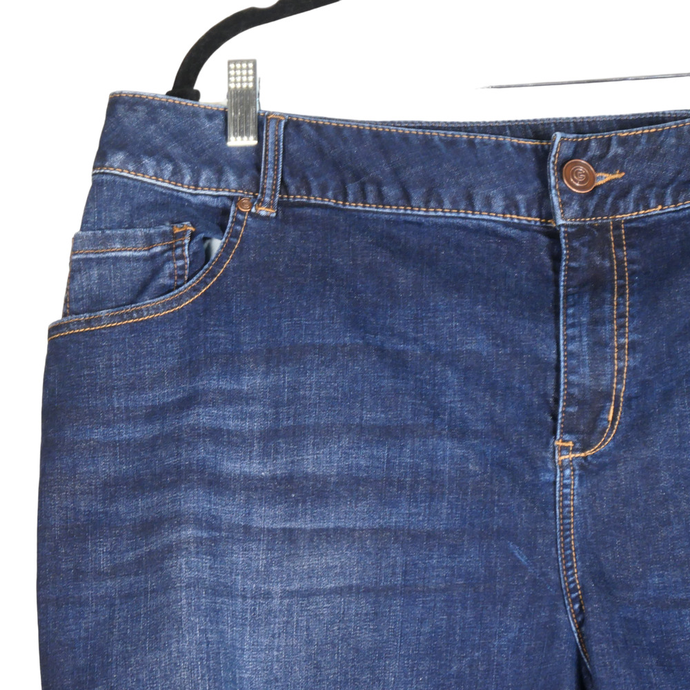 Lane Bryant Denim Shorts Womens Size 28 Blue Bermuda Genius Fit Stretch Pockets - Picture 4 of 9